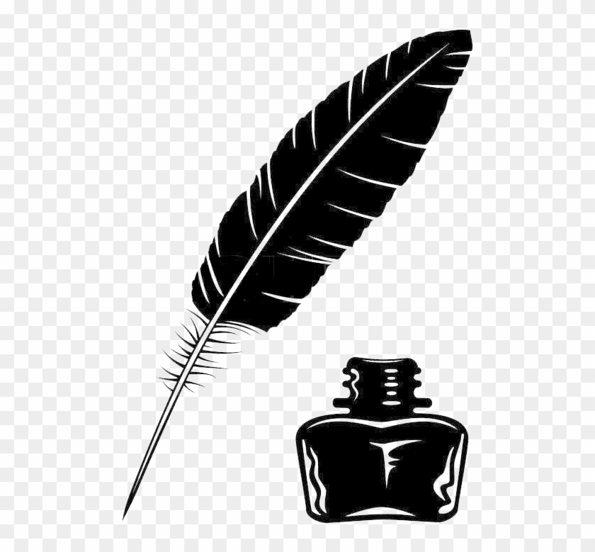 Quill Inkwell Drawing Clip Art - Quill Inkwell Drawing Clip Art #568564