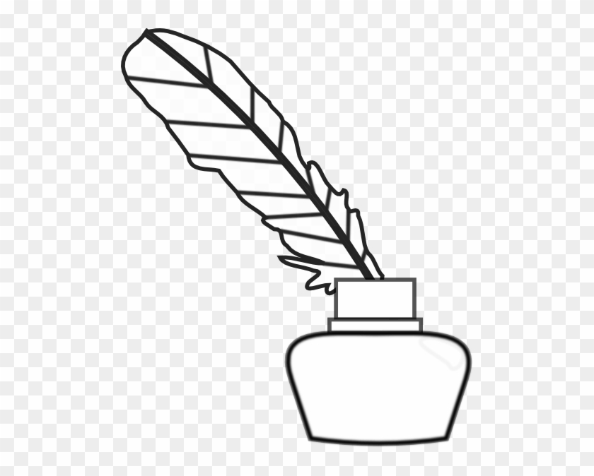 Pen With Ink Feather Clip Art - Draw A Ink Pot #568674