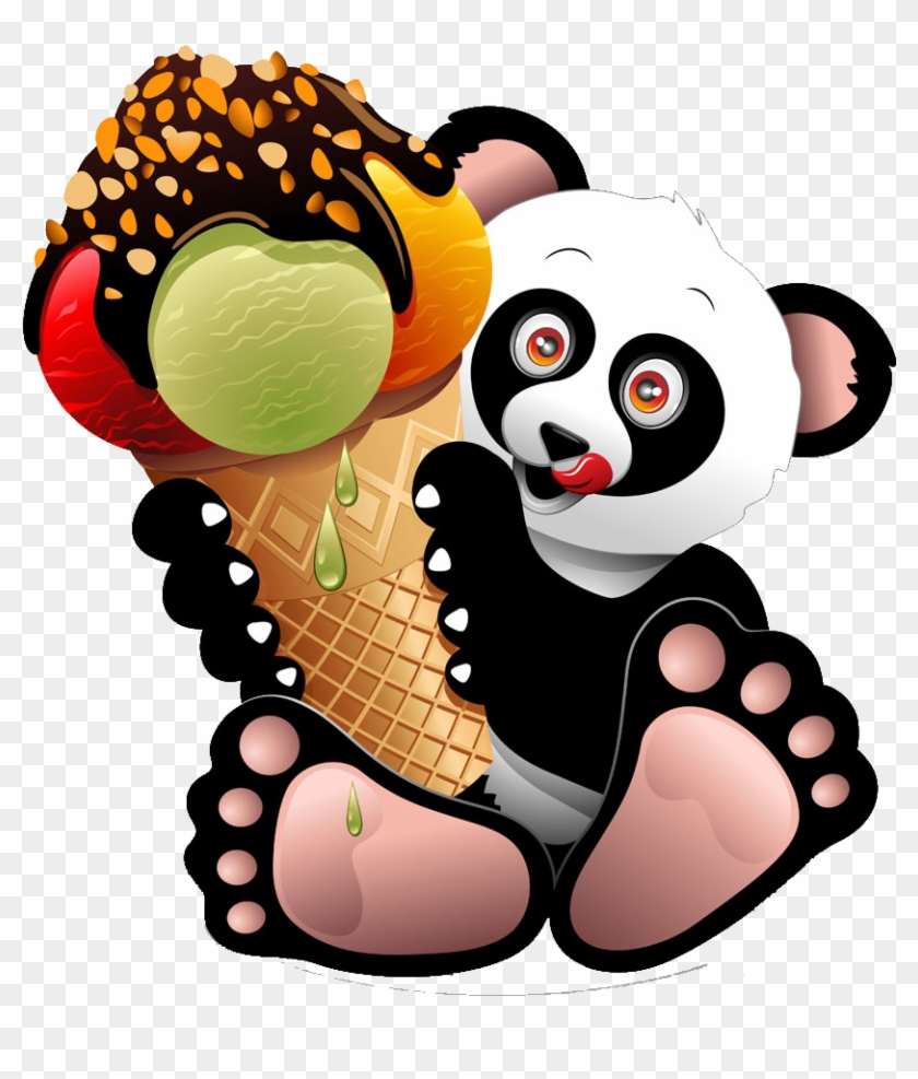 Ice Cream Cone Giant Panda Gelato - Ice Cream Cone Giant Panda Gelato #568921