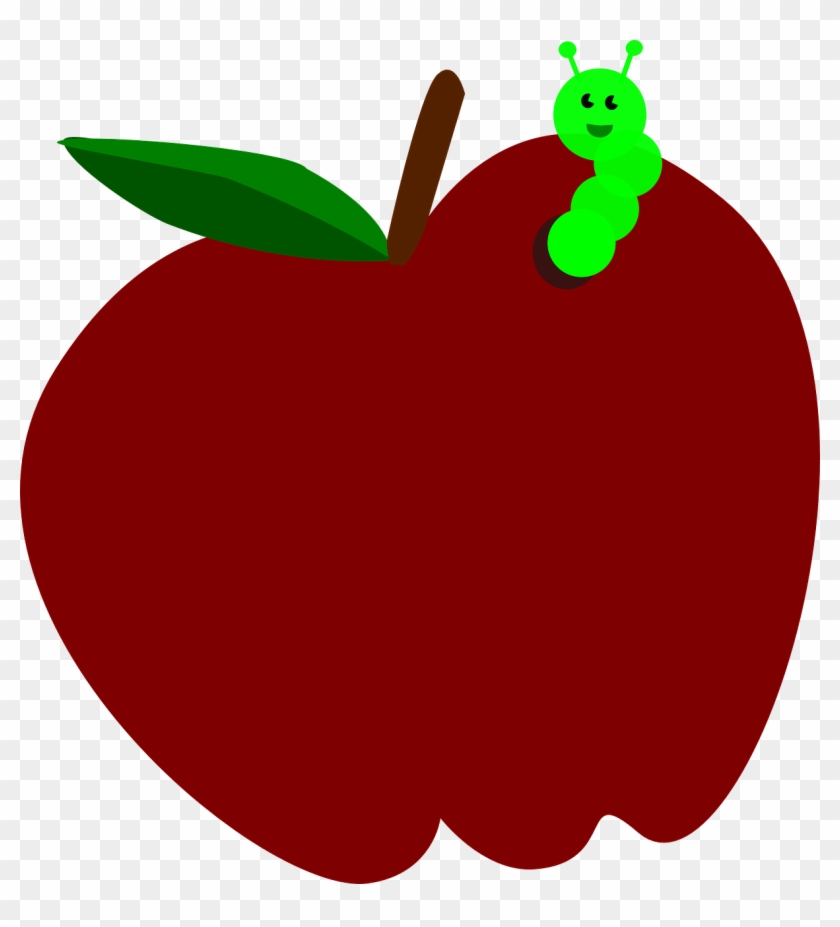 Red Apple Fruit Worm Transparent Image - Worm In Apple Graphic #569142