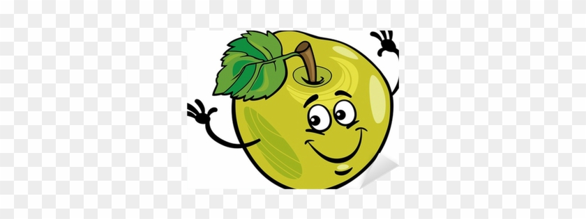Funny Apple Fruit Cartoon Illustration Sticker • Pixers® - Obst Funny #569221
