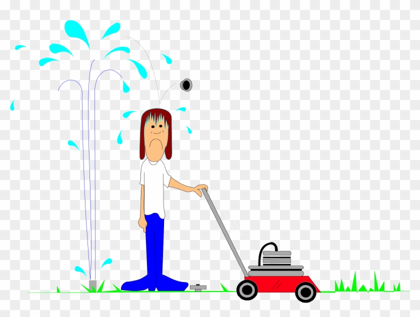 Brokensprinklercartoon - Sprinkler Leak Clipart #569339