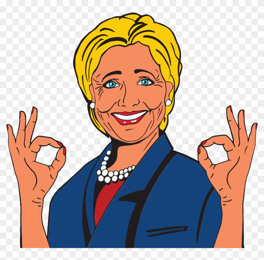 Free Clipart Of Hillary Clinton Gesturing Perfect - Hillary Clinton Cartoon #569595