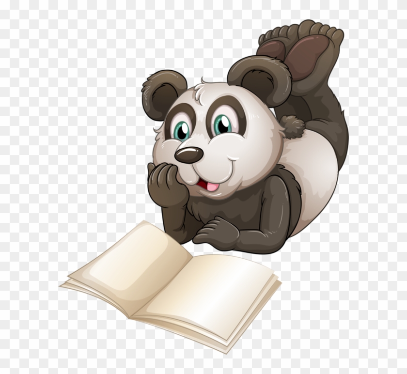 Giant Panda Bear Reading Clip Art - Giant Panda Bear Reading Clip Art #569681