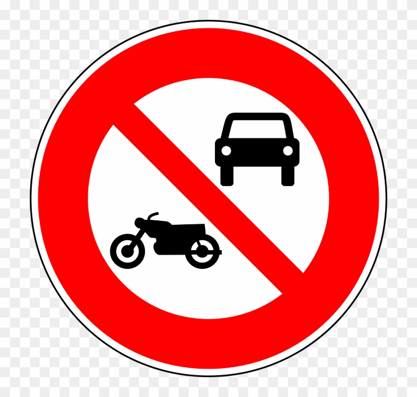 No Motor Vehicles, No Motorcycles, Traffic Sign, Sign - Imagenes De Señales Reguladoras #570040