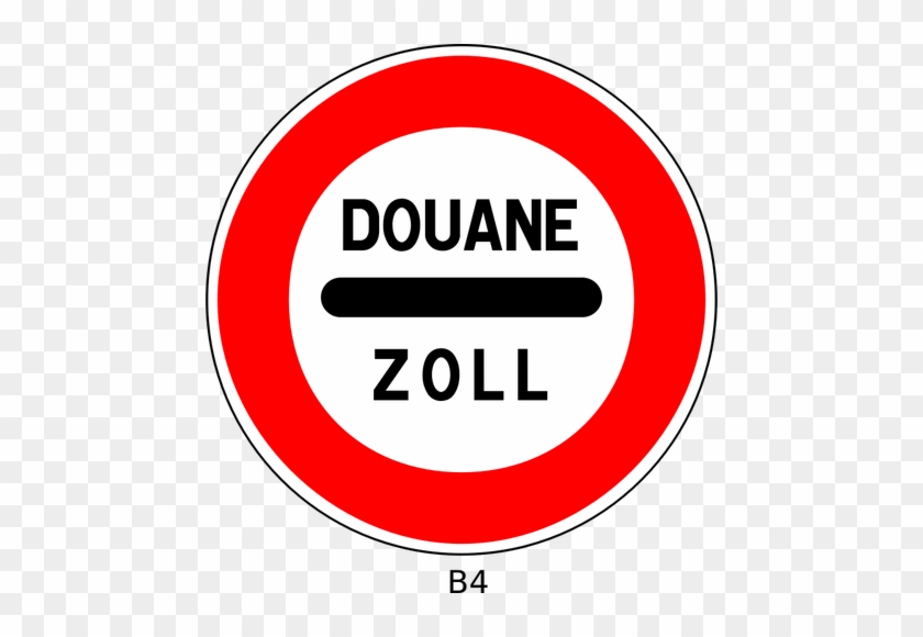 Vector Illustration Of Douane Traffic Sign - Panneau Alu Arrêt Au Poste De Douane #570093