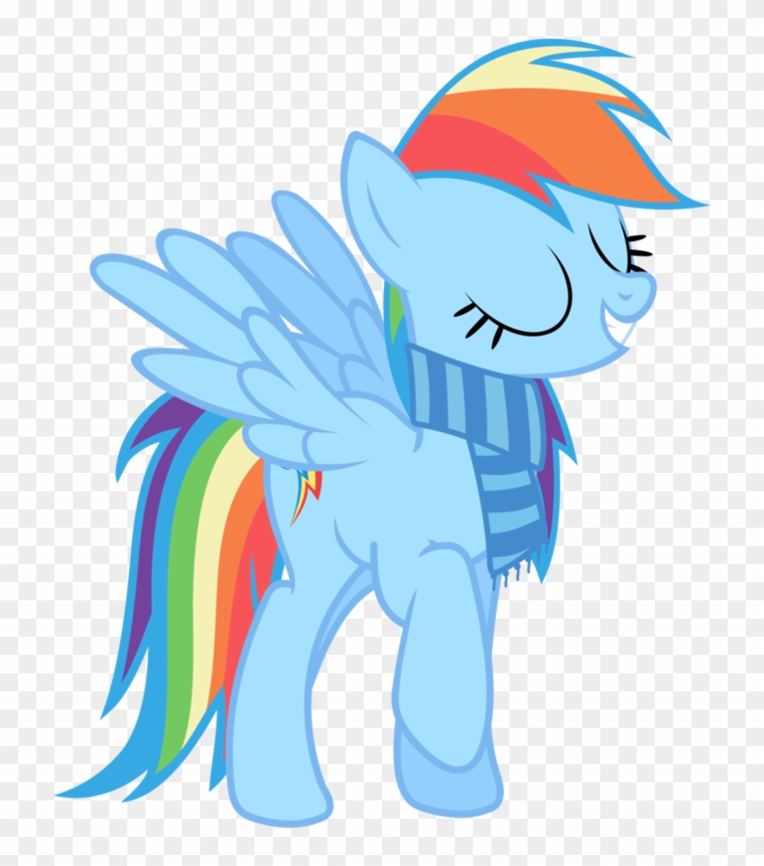 Scarf Clipart Rainbow - Mlp Rainbow Dash Happy #570136