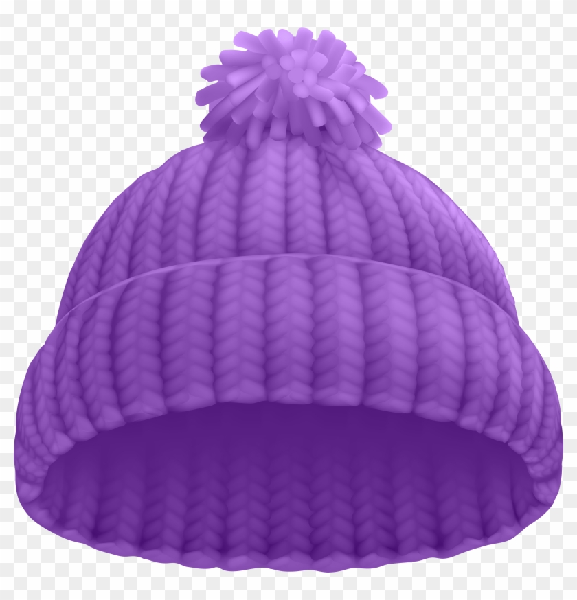 Scarf Clipart Purple Hat - Beanie Vector #570177