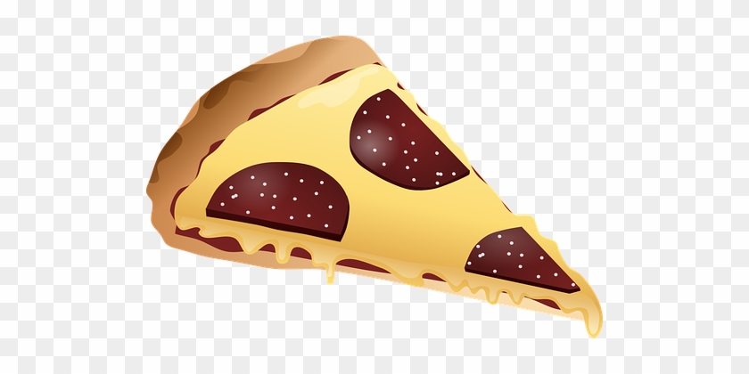 Pizza Slice Cheese Food Italian Salami Sau - Slice Of Pizza Illustration Png #570389