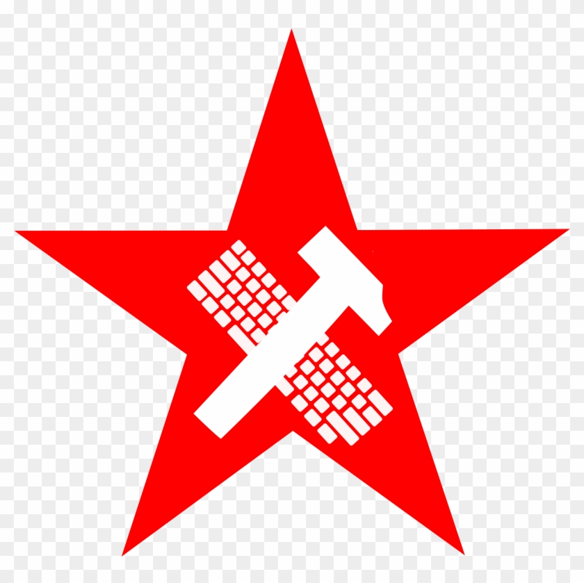 Hammer And Keyboard In Star - Communist Hammer And Sickle Pin #570615
