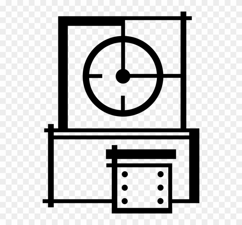 Vector Illustration Of Punch Clock Or Time Clock Tracks - Tf2 Sniper Symbol #570668