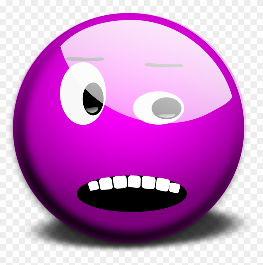 Purple Smiley Face - Purple Scared Face #570806
