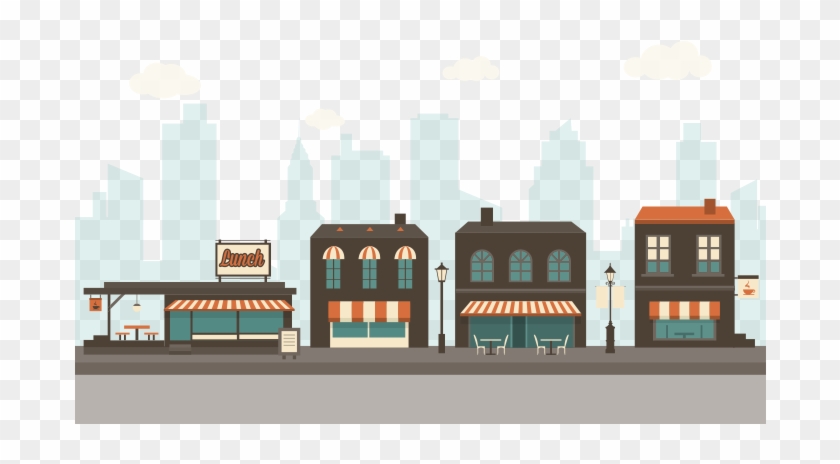 Small Business Objects Cafe And Restourant Shops Vector - Transparency #571770