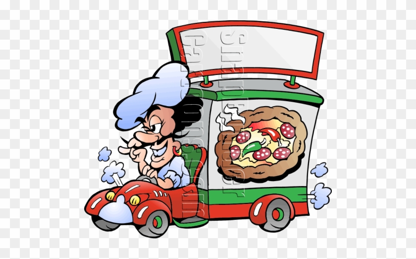 Pizza Chef Deliver Pizza - Frillio's Pizza Delivery Truck #572043