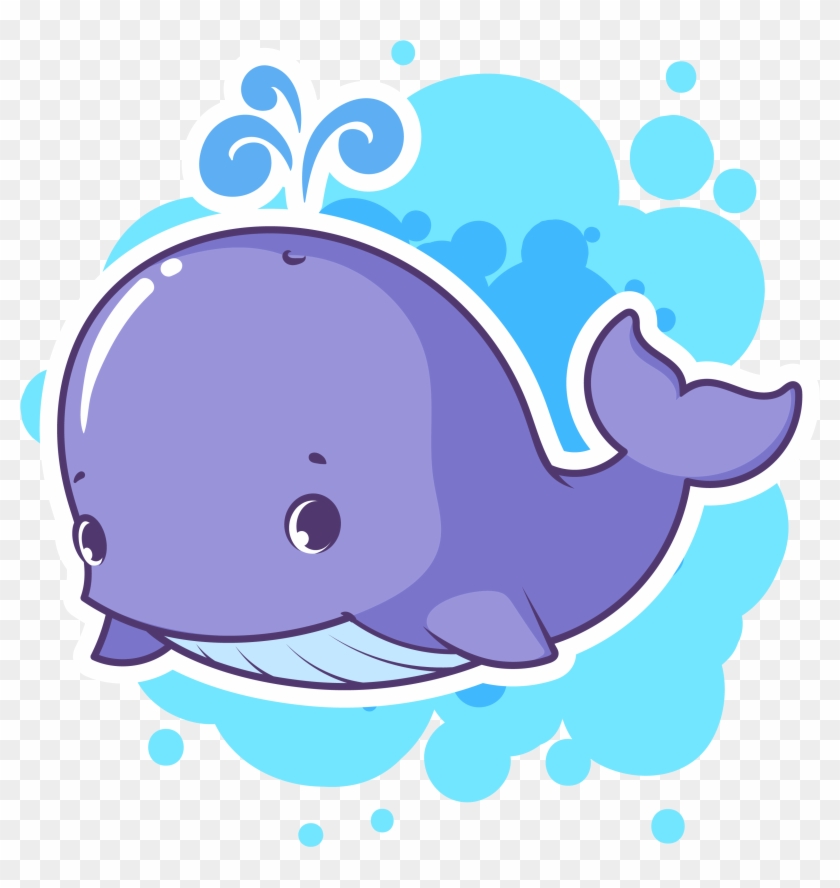 Dolphin Whale Cartoon Clip Art - Purple Cartoon Whale #572226