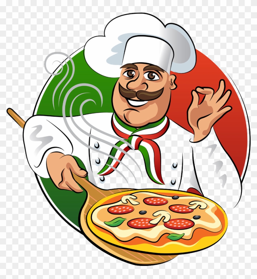 Chef Cooking Food Illustration - Chef De Pizza Vector #572252