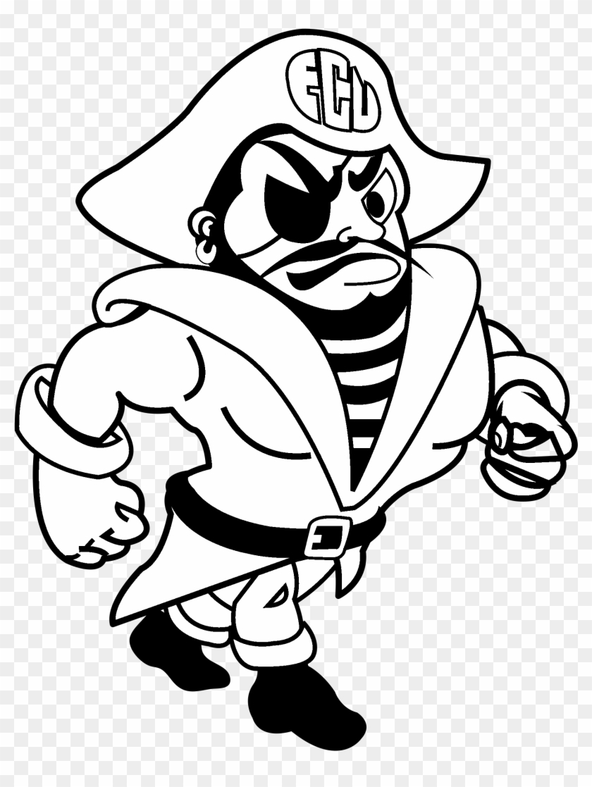 Ecu Pirates Logo Black And White - Pee Dee The Pirate Ecu #572403