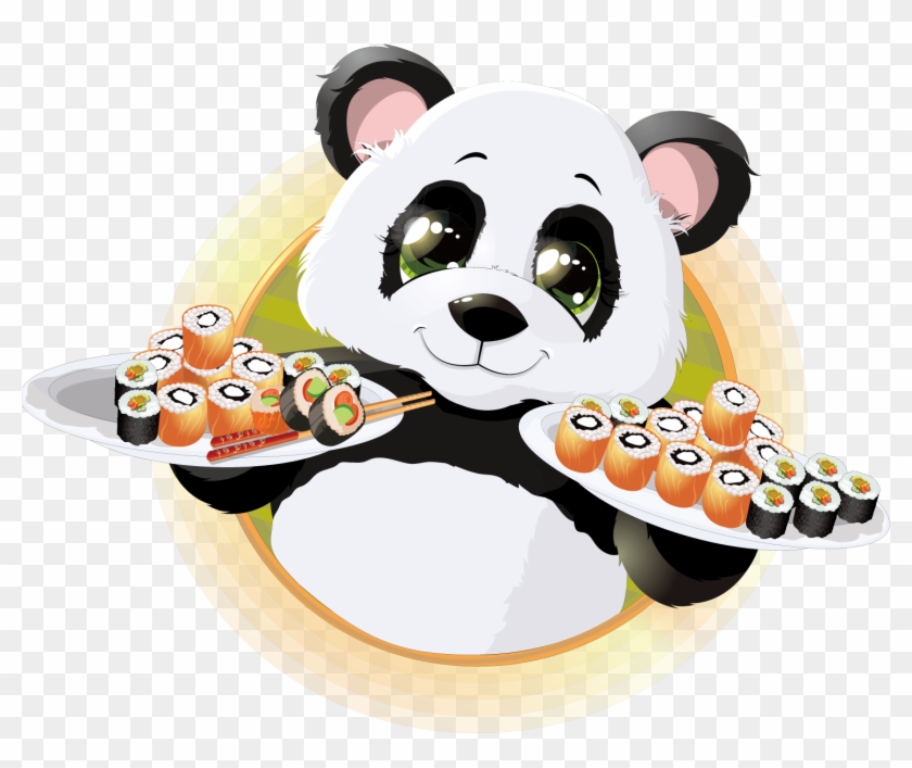 Sushi Giant Panda Japanese Cuisine Illustration - Sushi Giant Panda Japanese Cuisine Illustration #572549