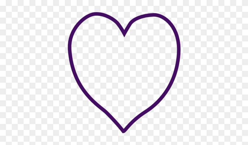Allegra - White Heart Purple Outline #572753