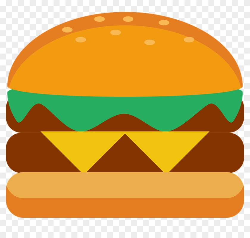 Hamburger Bread Food Cheese Vegetable Meat - Hamburguesa Dibujo Png #572832