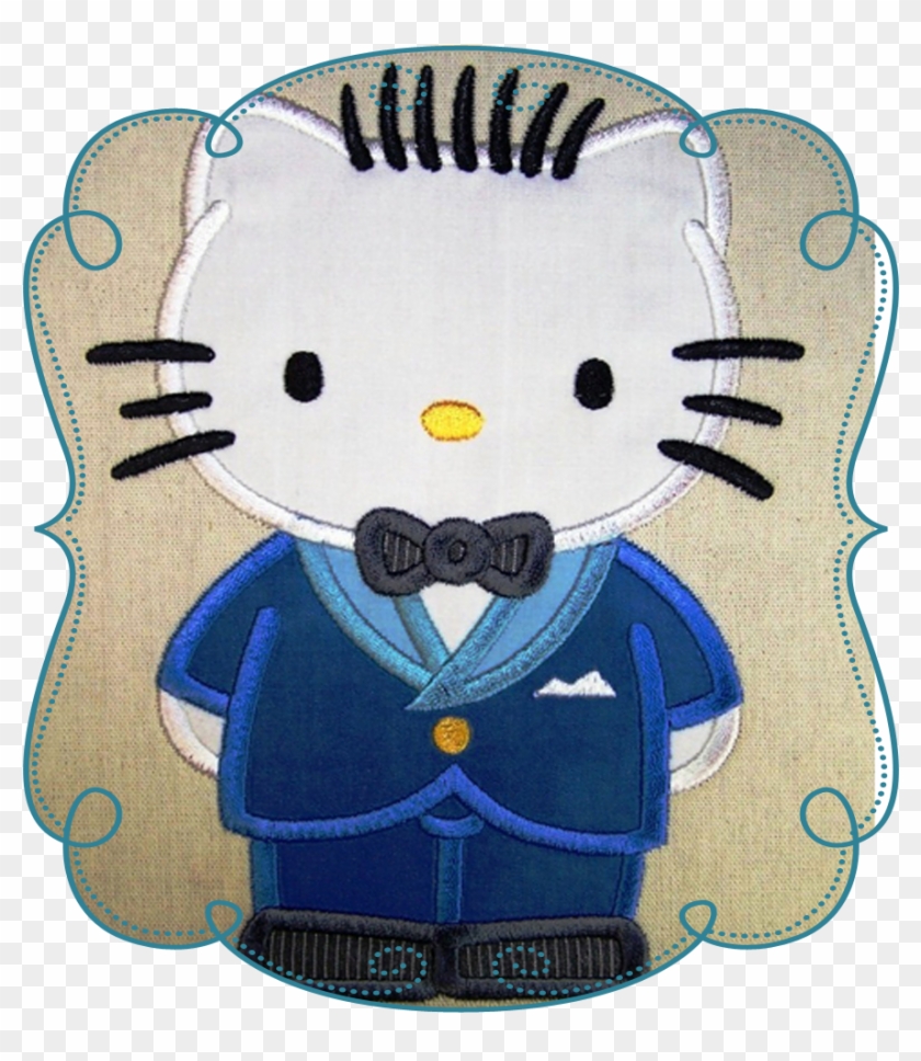 Hello Kitty Father Applique Machine Embroidery Design - Cat #572924