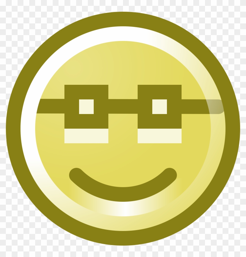 Free Smiley Face Wearing Glasses Clip Art Illustration - Emblem #572928