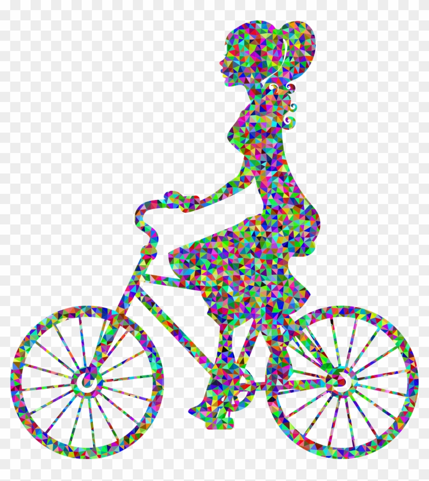Poly Prismatic Girl On Bike High Detail - Imagenes De Mujeres En Bicicleta #573207