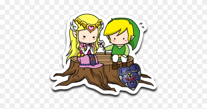 Hyrule Love Legend Of Zelda And Link Sticker Decal - Link And Zelda Love #573563