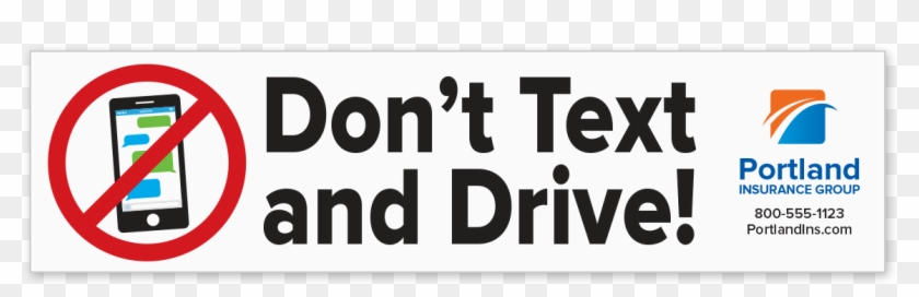 Picture Of Don't Text And Drive With Logo Bumper Stickers - Dont Text And Drive Bumper Sticker #573917