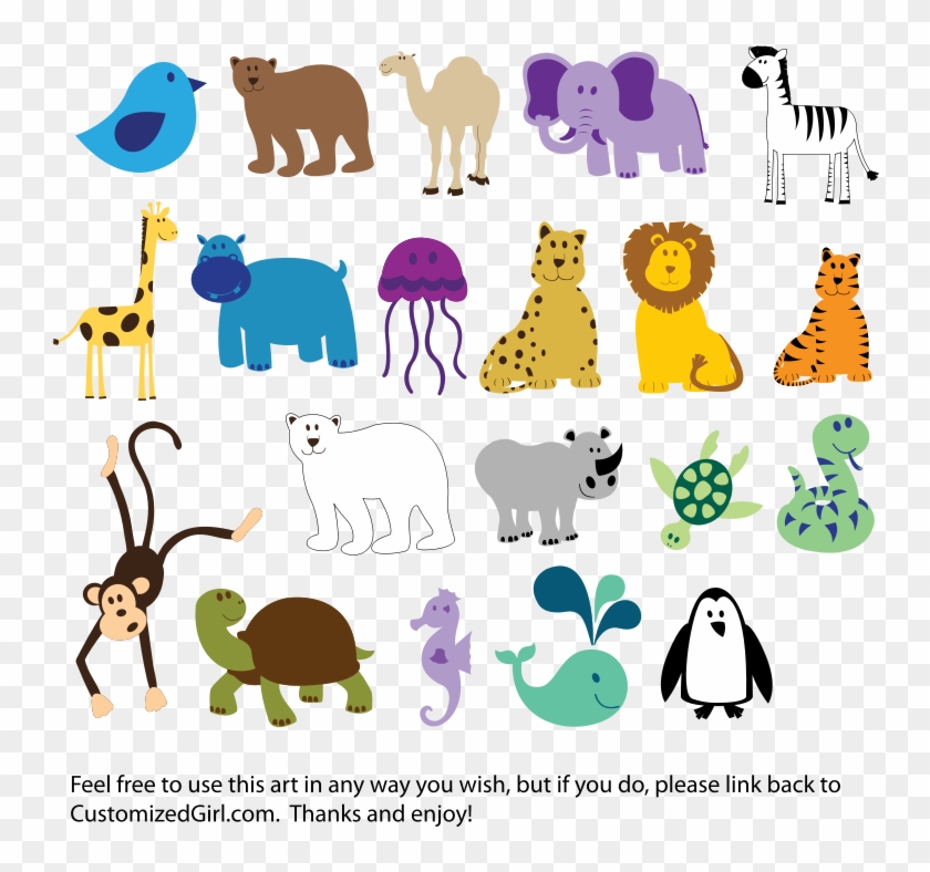 Free Cute Animal Clipart Cute Animals Clip Art At Clker - Simple Clip Art Animals #574093