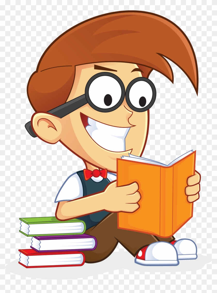 Free Nerd Geek Reading Book People High Resolution - People Reading Books Clipart #574155