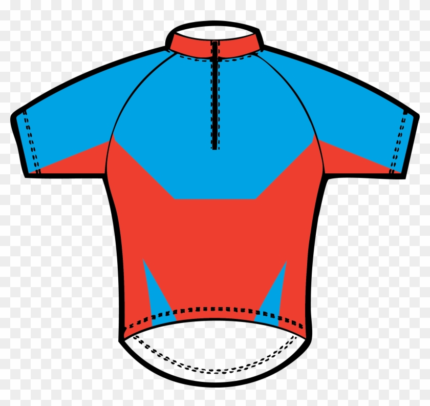 Cycling Jersey Blue Red T Shirt - Blue #574275
