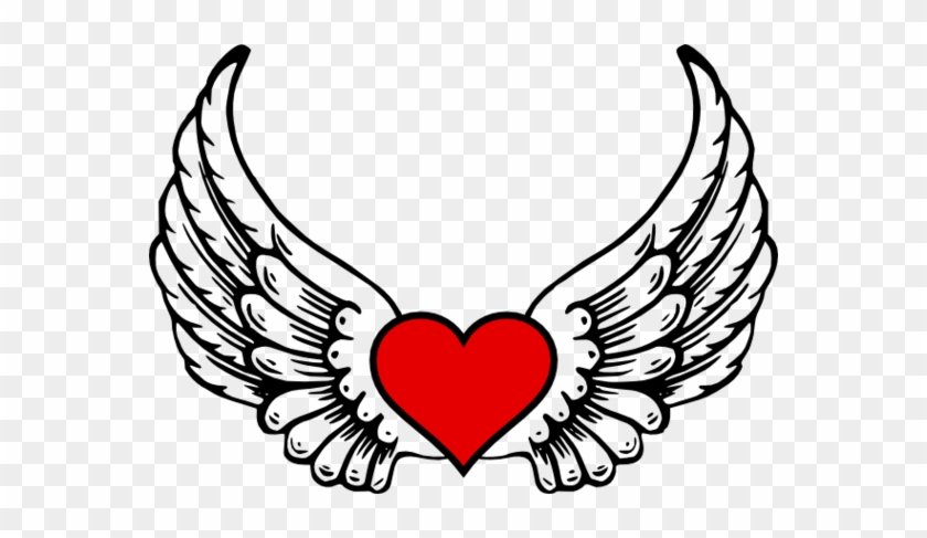 Heart With Angel Wings Clipart - Wings Coloring Pages #574390