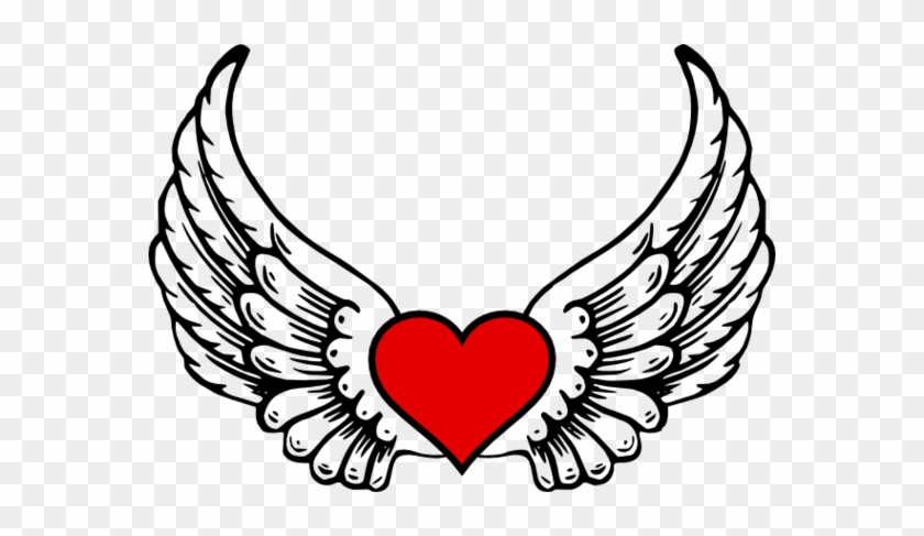 Heart With Angel Wings Clipart - Wings Coloring Pages #574390