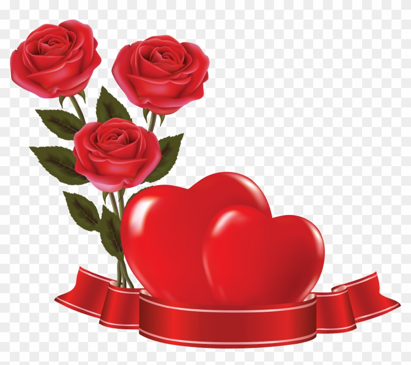 Free Png - Heart With Red Rose #574666