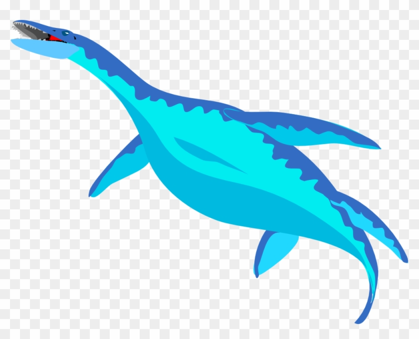 Sea Animal Clipart 22, - Custom Blue Plesiosaur Shower Curtain #574933