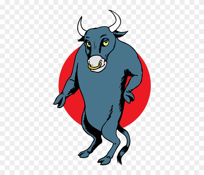 Tail Cartoon, Bull, Standing, Horns, Animal, Tail - Bull Standing Up Cartoon #574944