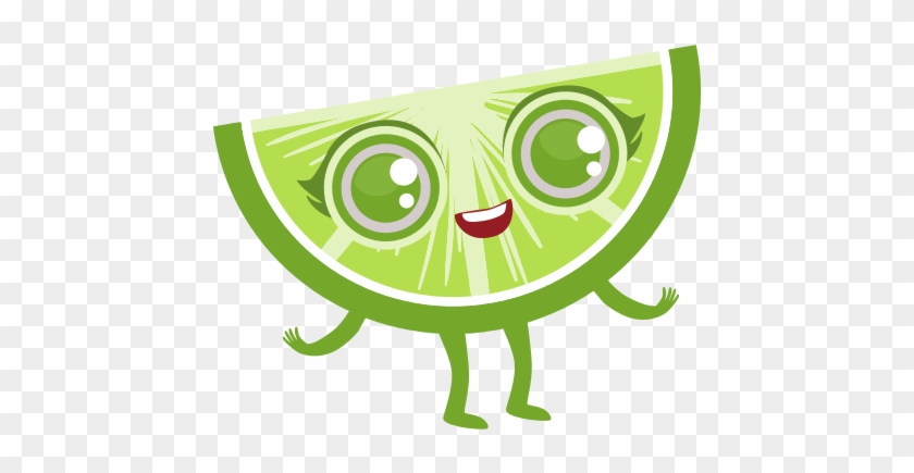 Kawaii Lime Slice Cartoon - Vector Graphics #575003