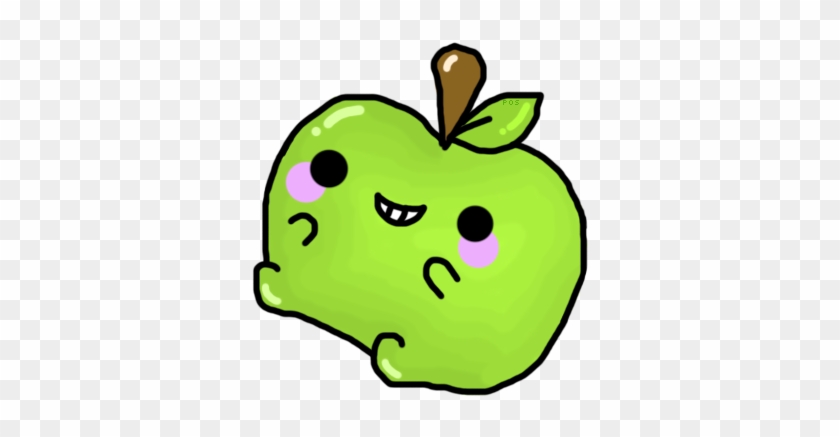 Kawaii Green Apple By Red-electric - Digital Art #575080