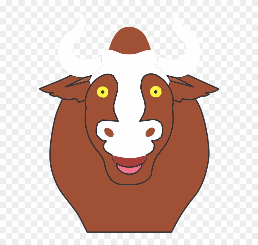 Bull Cartoon Image 12, Buy Clip Art - Bull Face Without Horns #575251