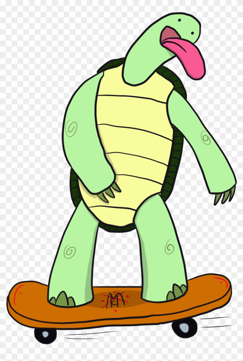 Pin Kb Png Turtle Shell Outline - Turtle On A Skateboard Cartoon #575252