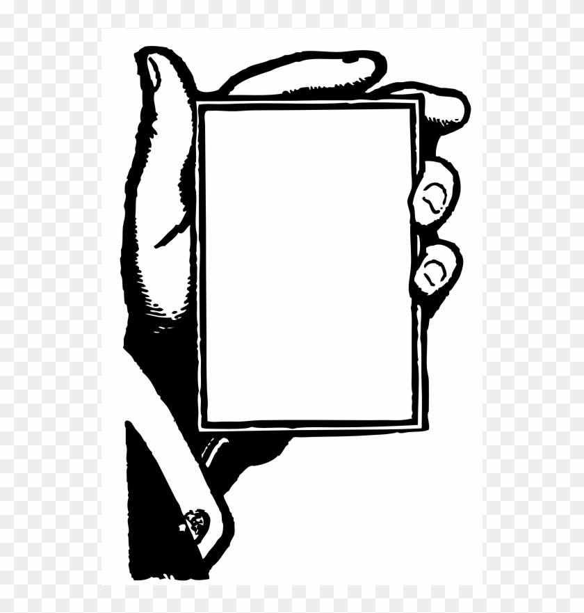 Hand Holding Blank Card - Clip Art #575388