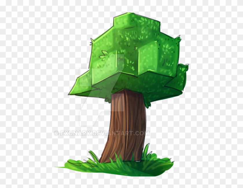 Drawn Minecraft Cartoon - Minecraft Tree Png #575401