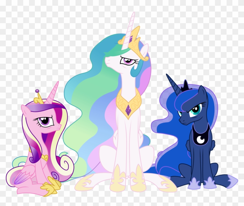 Princess Celestia Twilight Sparkle Rainbow Dash Pinkie - Luna And Celestia And Cadence Angry #576301