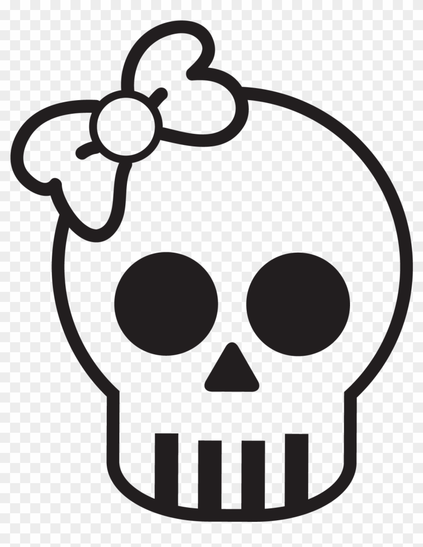 Skull Decal With Bow - Human Skull Symbolism #576310