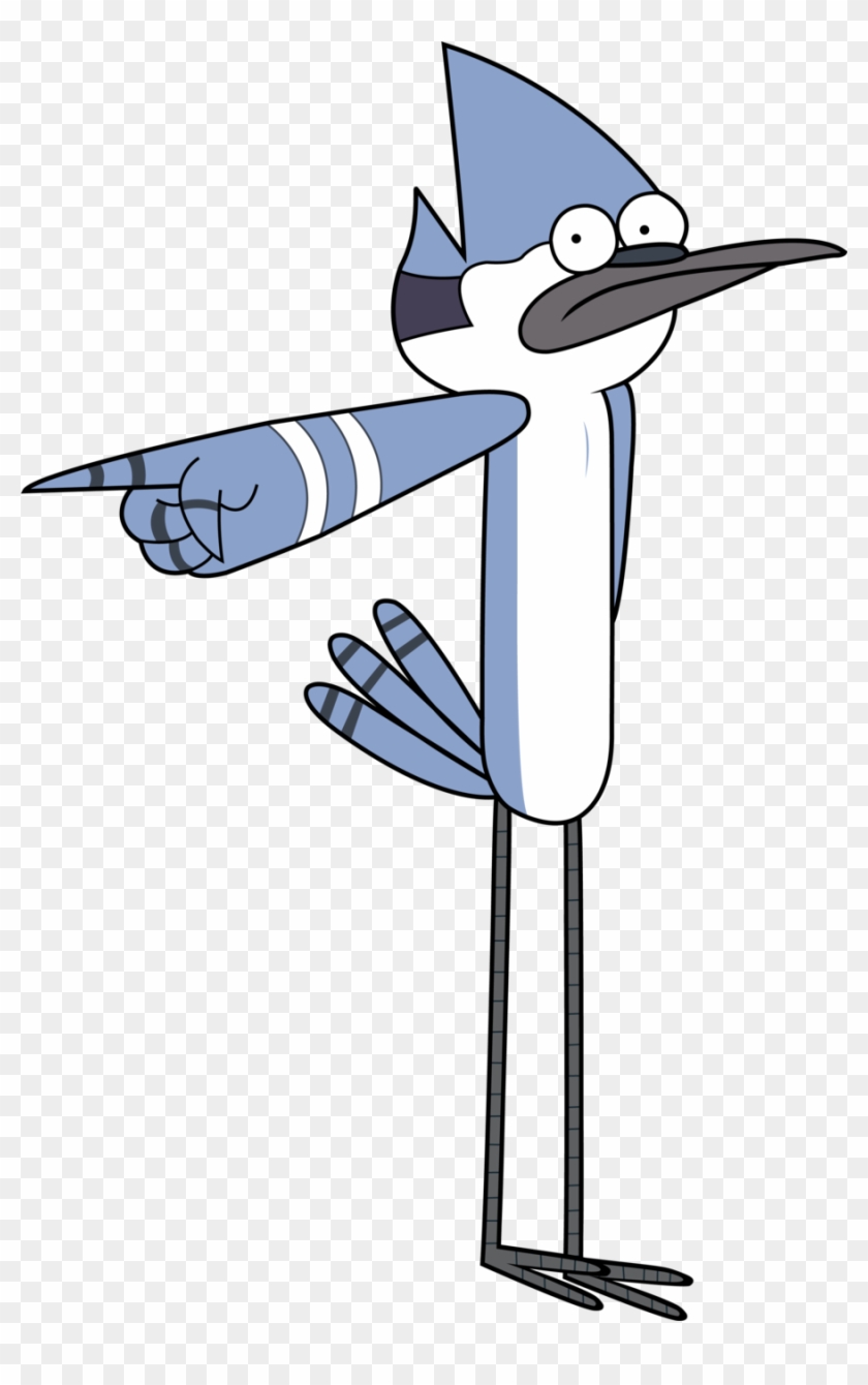 Regular Show Mordecai And Rigby Fighting - Mordecai Regular Show Pointing #576891