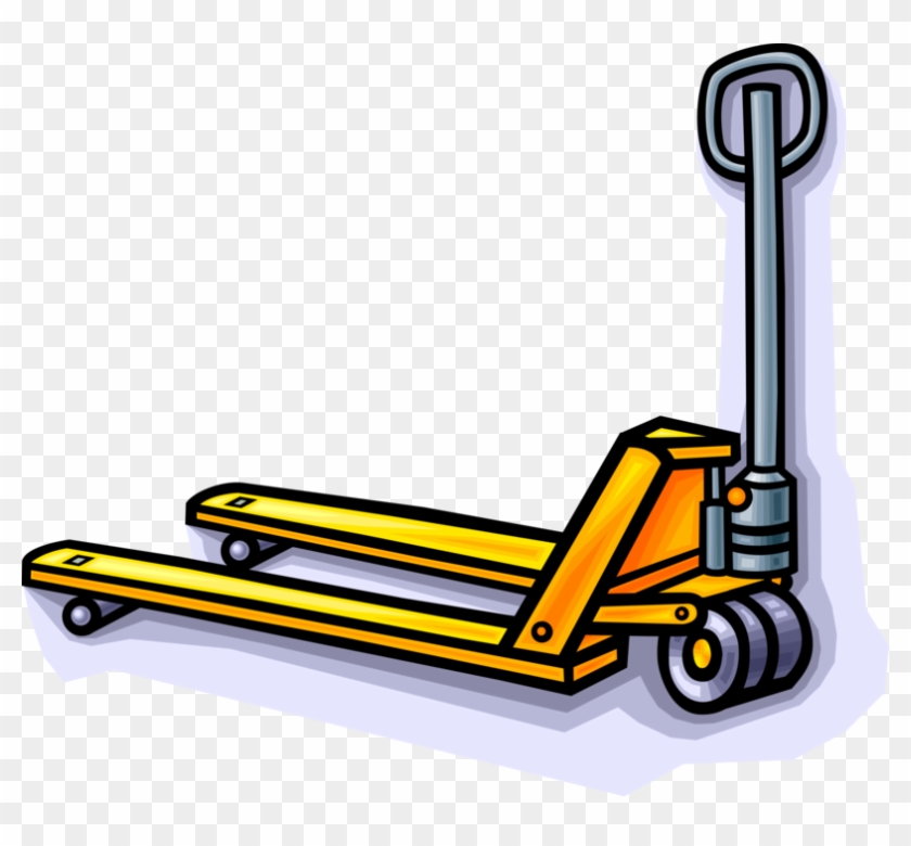 Vector Illustration Of Hydraulic Hand Jigger Forklift - Car #577096