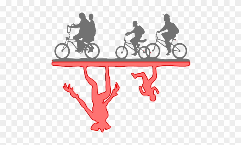 Stranger Things T-shirt - Stranger Things Bike Silhouette #577471