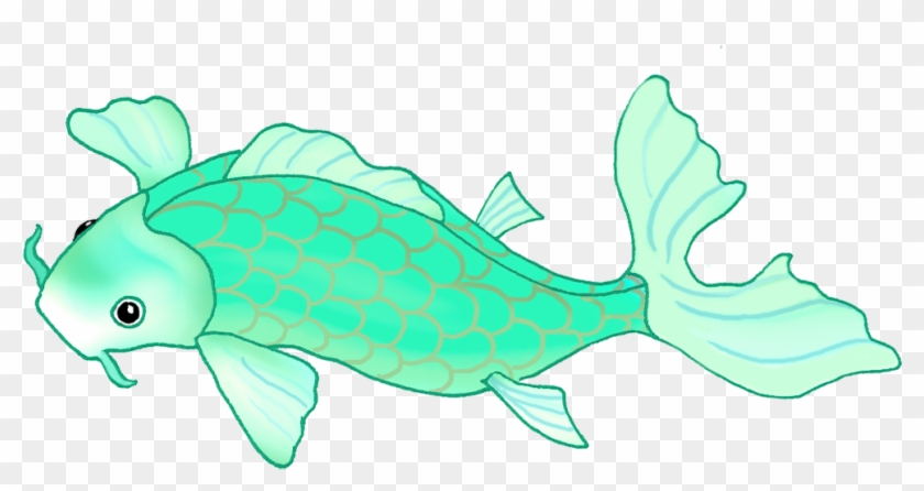 Blue Green Koi Fish Drawing - Drawing #577812