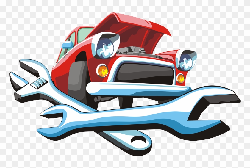 Car Automobile Repair Shop Auto Mechanic Motor Vehicle - Clip Art Auto